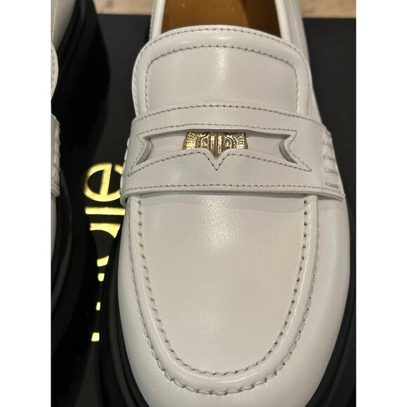 NEW Maje Leather Platform Coin Loafers White size 38/ 7.5 - Picture 5 of 10